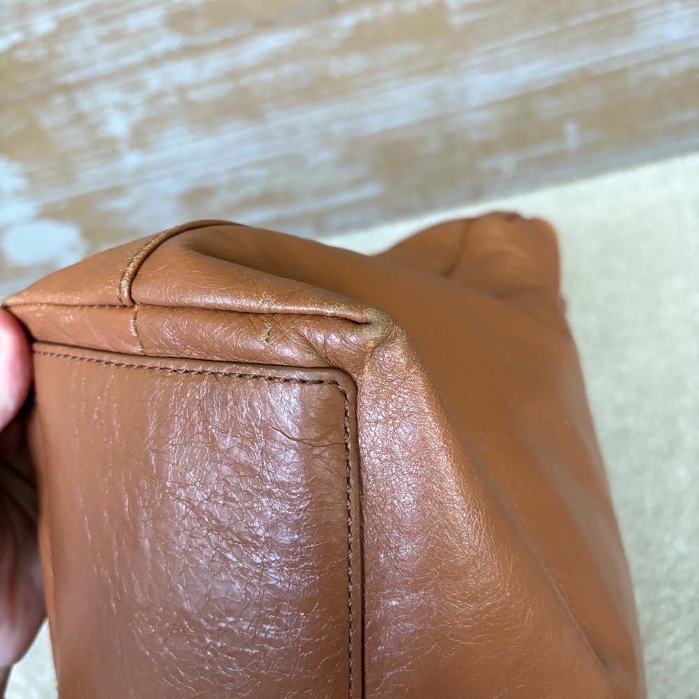 Tory Burch Dena Crossbody Purse Brown Leather Preppy Classic Gold Hardware - Picture 15 of 16